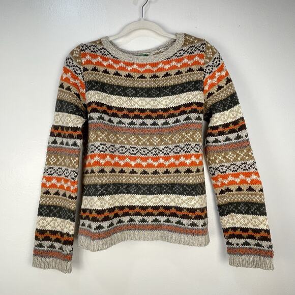 Benetton Fair Isle Wool Sweater VTG - Picture 1 of 4